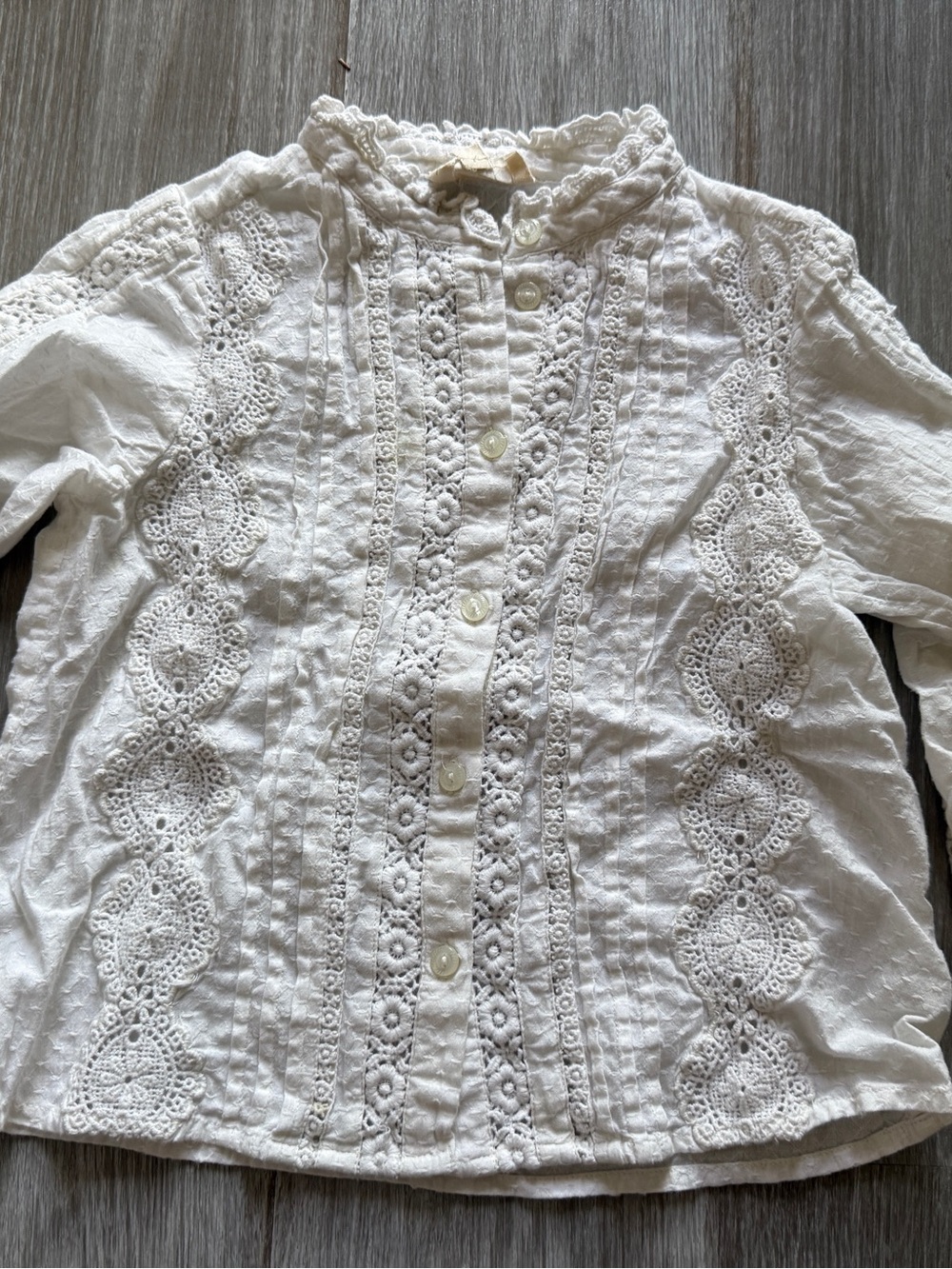 Sezane Rym Shirt Enfant Ecru - Size 4Y